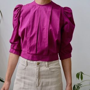 Vintage Seventies “You Babes” Magenta Cotton Top
